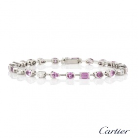 Cartier 18k White Gold Diamond and Sapphire Meli Melo Bracelet